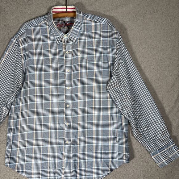 Robert Graham Shirt Men’s Size 2XL Houndstooth Plaid Flipcuff Mixed Media Luxury - Picture 3 of 16